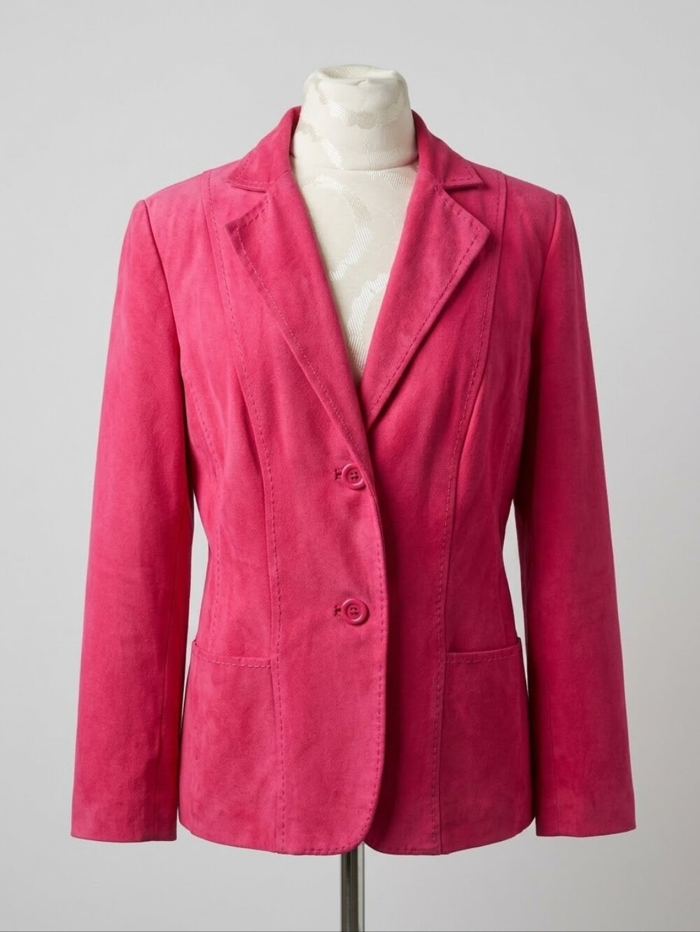 Kim Rogers Signature Women’s Suede Blazer Jacket - Pink, Size Medium